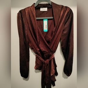 Kaleigh Tie Front Blouse Size M